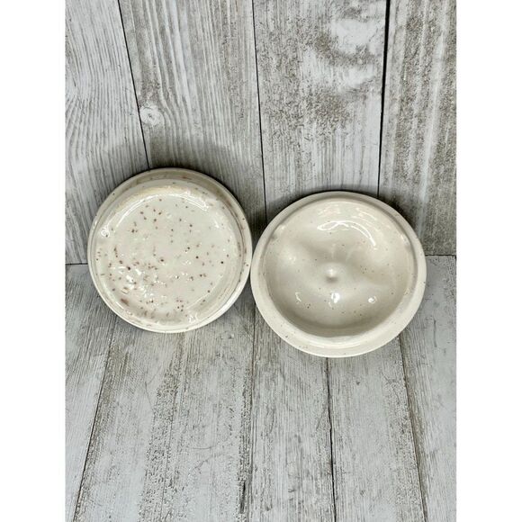 Vintage Handmade Apple Shaped Trinket Box Sugar Bowl With Lid - Picture 4 of 4